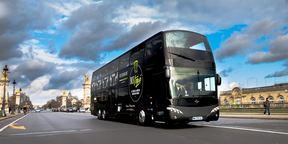 Bus Toqué Champs Elysées Tour w/ 3-Course Dinner & Champagne - Key things to know before you go