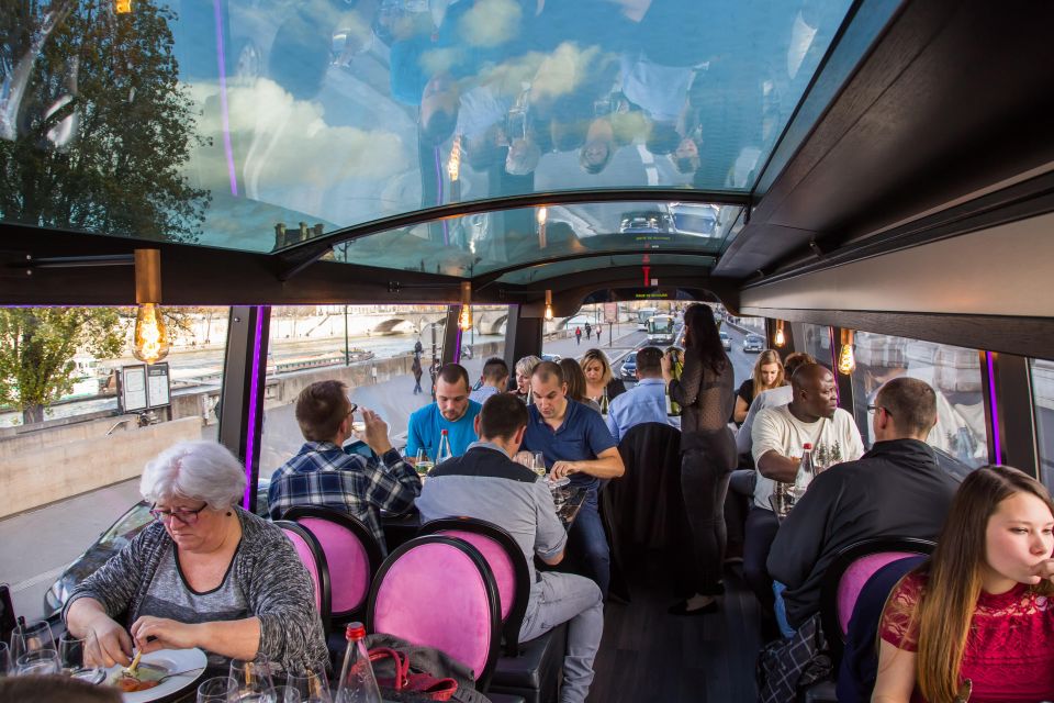Bus Toqué Champs Elysées Tour w/ 3-Course Dinner & Champagne - The vibe: dinner on a double-decker with serious sightlines