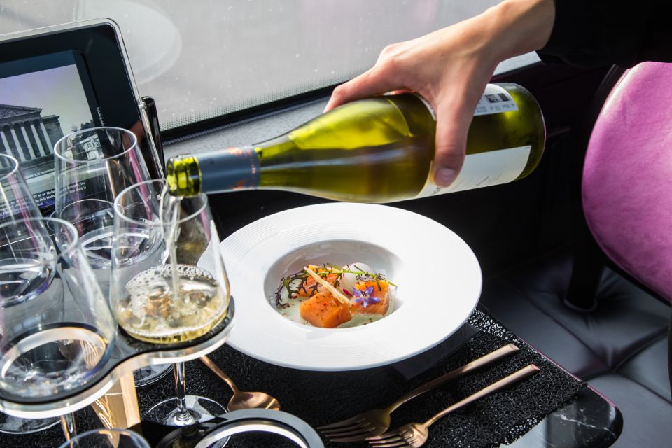Champs Elysées Bus Toqué Lunch w/ a Glass of Champagne - Views Through the Glass Roof: A Different Kind of Sightseeing