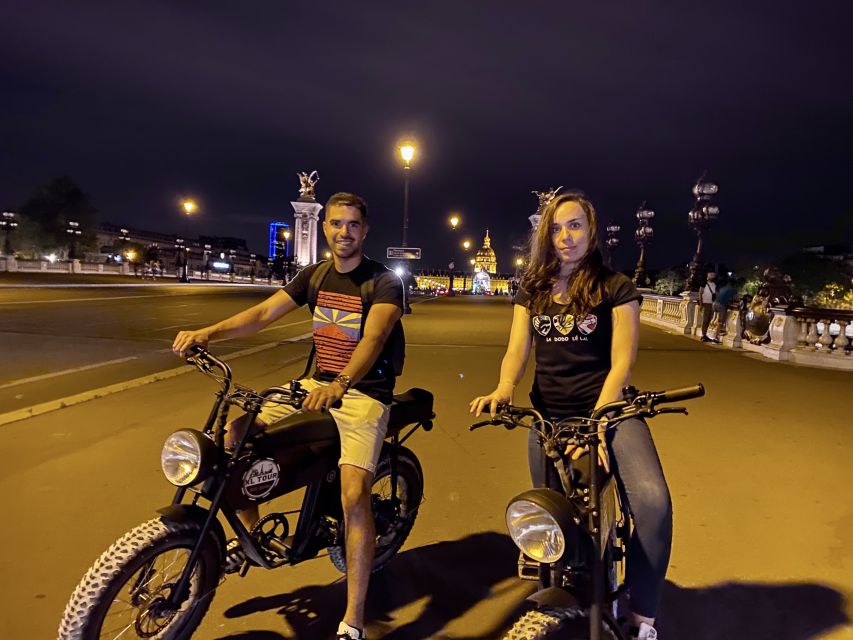 Paris: Eiffel Tower and Notre Dame Night Tour by E-Bike - The guided nighttime itinerary, from Louvre area to Eiffel Tower glow