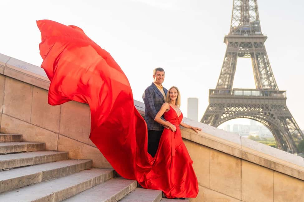 Paris: Eiffel Tower Glamor Photoshoot with Dress Options - Choosing Your Dress Like a Pro (Sizes, Style, and Comfort)