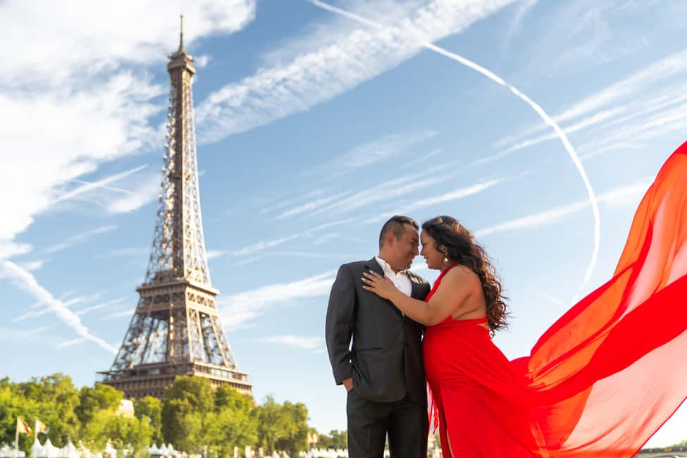 Paris: Eiffel Tower Glamor Photoshoot with Dress Options - Photos, Videos, and That Printed-Out-Of-Your-Phone Feeling
