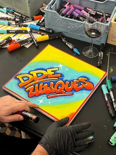 Paris: Graffiti on Canvas Workshop at an Art Studio - Stenciling and lettering: how you build a graffiti look fast