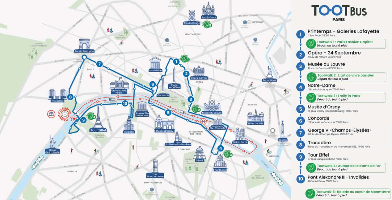 Paris: Hop-on Hop-off Bus Tour & Seine Cruise Bundle Tour - The Seine cruise from Port de Suffren: what you gain