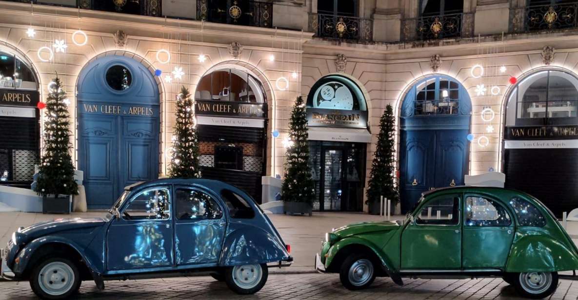 Paris: Private Christmas Lights Tour by Citroën 2CV - Inside the Citroën 2CV: warm comfort with a roof-down view