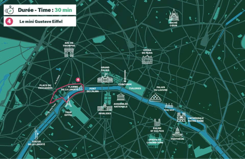 Paris: Private guided tour in Rickshaw bike - Gustave Eiffel - Meeting at the Flame of Liberty: an easy starting point